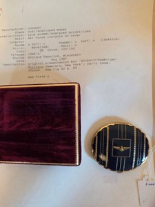 Vintage WWII Army Air Forces Blue Enamel Compact w Presentation Box