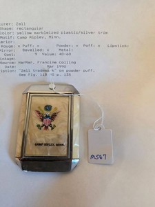 Vintage Zell Camp Ripley Minn Souvenir Powder Compact Eagle Motif