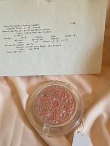 Vintage Round Floral Acrylic Powder Compact Mirror Sifter Puff