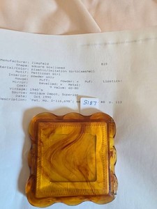 Vintage Ziegfeld Petticoat Girl Imitation Tortoiseshell Powder Compact