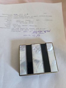 Vintage Art Deco Mother of Pearl & Enamel Compact Cigarette Case