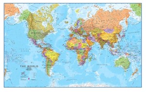 Giant Laminated World Map 46 x 80 $39.99 Retail - Brand New