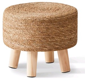 Round Seagrass Ottoman with Pine Legs $39.99 Retail - Brand New