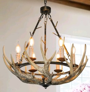 Rustic Antler 6-Light Chandelier $199.99 Retail - Brand New