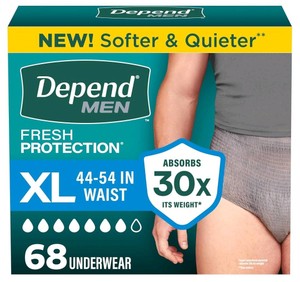 Depend Fresh Protection Mens XL Incontinence Underwear 68 Count $49.99 Retail - Brand New