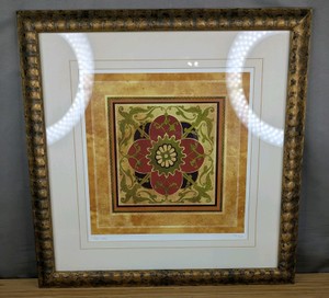Framed Ornamental Mandala Pattern Art Print 21.5 x 21.5