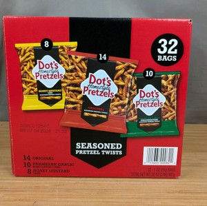 Dots Homestyle Pretzels Seasoned Pretzel Twists 32 Count Variety Pack - Brand New