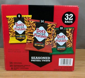 Dots Homestyle Pretzels Seasoned Pretzel Twists 32 Count Variety Pack - Brand New