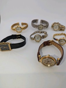Vintage Womens Watch Lot- Relic skeleton watch, Benrus Diamond Quartz watch
