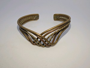 Brass and Cooper Mixed Metal Cuff Bracelet, Size 7.5