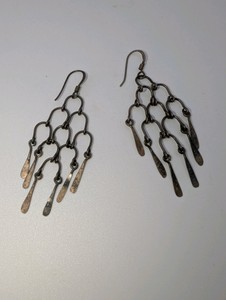 Vintage sterling silver cascading dangle earrings- 5.2grams