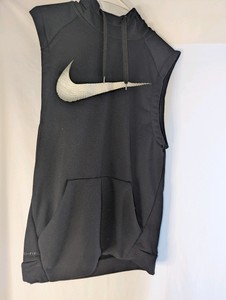 Black Nike Dri-FIT sleeveless training hoodie- Size Small