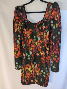 Guess Rachel Puff-Sleeve Bustier Dress, size M