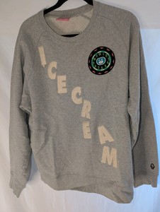 Heather gray Ice Cream Time crew sweatshirt, size L