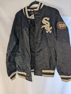 Vintage Chicago White Sox MLB satin snap-front bomber jacket- size M