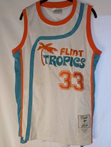 Classic Reels white Flint Tropics Jackie Moon #33 basketball jersey from the 2008 comedy movie Semi-Pro, size M