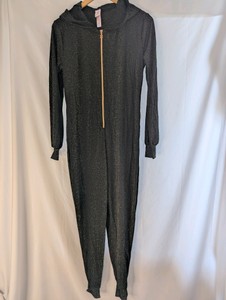 Savage X Fenty Sleep & Shine Hooded Shimmer Jumpsuit, size M