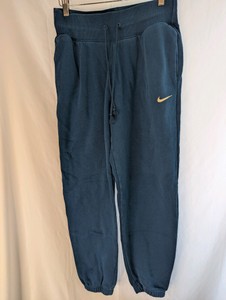 Dark teal blue womens high waisted Nike fleece sweatpants- Size Small