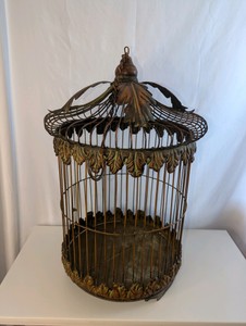Vintage-style metal birdcage