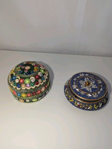 Set of 2 Beaded handcrafted decorative containers