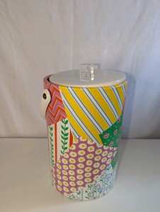 Vintage mid-century modern ice bucket patchwork design