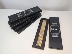 5 NIB Lux Mobile stainless steel link bracelet bands, designed for Apple watches
