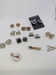 Collection of Vintage Cufflink and Tie bars- Anson, Swank, 14k Gold Filled