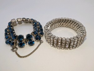 Pair of Vintage Rhinestone Bracelets