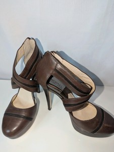 Michael Kors Brown Leather Berkley platform sandals, size 8.5
