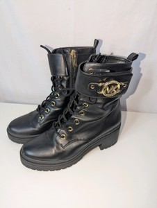 Michael Kors Rory Leather Combat Boots, size 8