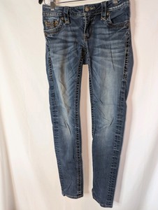 Rock Revival Jessica Skinny medium-wash denim jeans, size 26