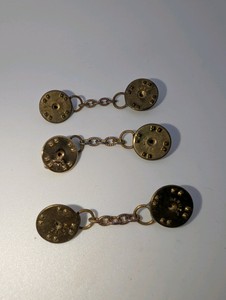 (3) vintage Herms double-sided button fasteners