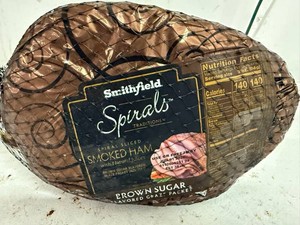 9.4lbs Smithfield Spirals Smoked Ham-Brown Sugar Glaze Packet