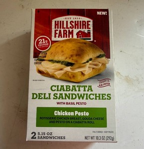 3x 2ct Hillshire Farm Chicken Pesto Ciabatta Deli Sandwiches