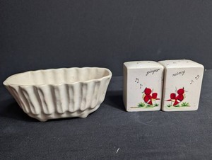 Ceramic Ginger & Nutmeg Spice Shakers With Bowl