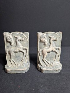 Vintage Cast Iron Horse Bookends Pair