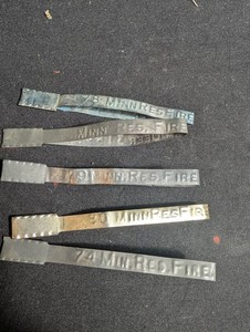 Stamped Metal Fire-Resist Straps (Lot of 5)
