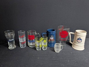 Vintage Beer Glass & Mug Estate Lot (9 Piece)