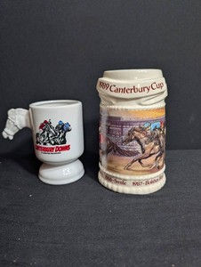 Vintage Canterbury Downs Horse Racing Mugs (Lot of 2)