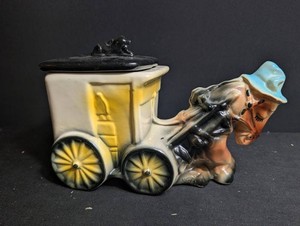 Horse Drawn Cookies & Milk Cookie Jar