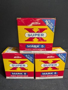 Western Super-X Mark 5 Plastic Shotgun Shells 12 Ga 2-34 in 5 Shot (Lot of 3)