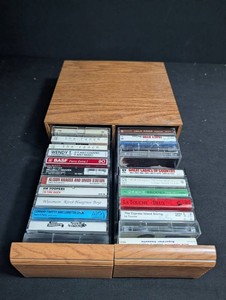 Country Music Cassette Tape Mixed Lot in Wood Case