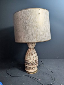 Ceramic Table Lamp With Textured Shade