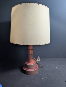 Vintage Mid Century Modern Table Lamp With Drum Shade