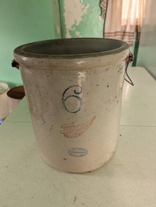 Antique Red Wing Stoneware Crock No. 6
