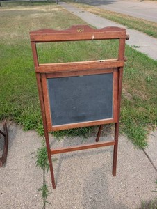 Vintage Wooden Childs Blackboard Easel