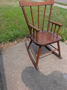 Vintage Windsor-Style Wooden Rocking Chair