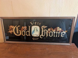 Framed Religious Wall Art Bless Our Home