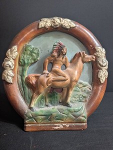 Vintage Horse and Rider Wall Plaque Light