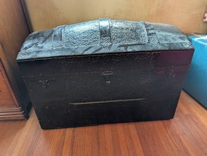 Antique Ornate Trunk With Tray